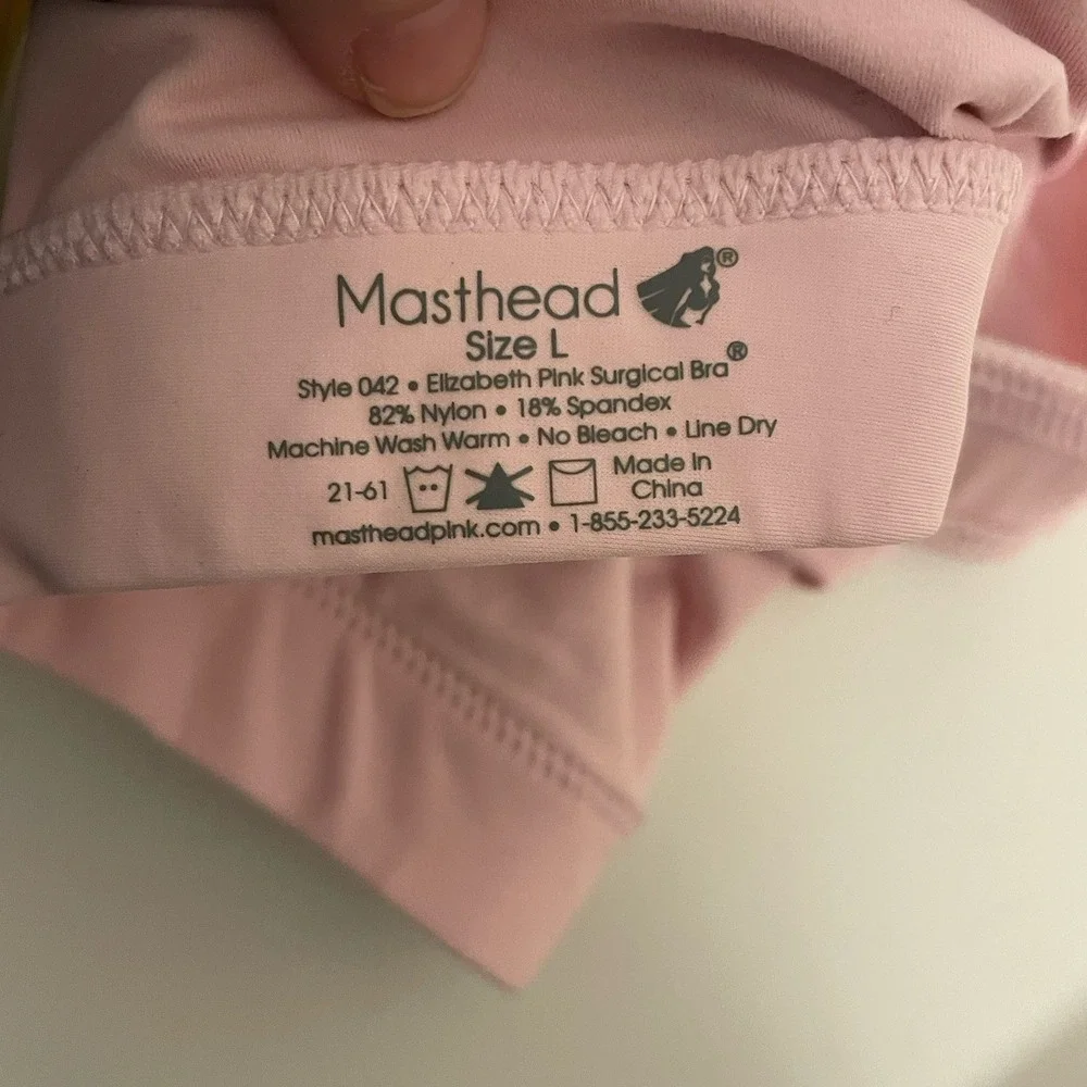 Masthead Elizabeth Pink Surgical Bra Size L Front Closure Adjustable Straps - Picture 8 of 8